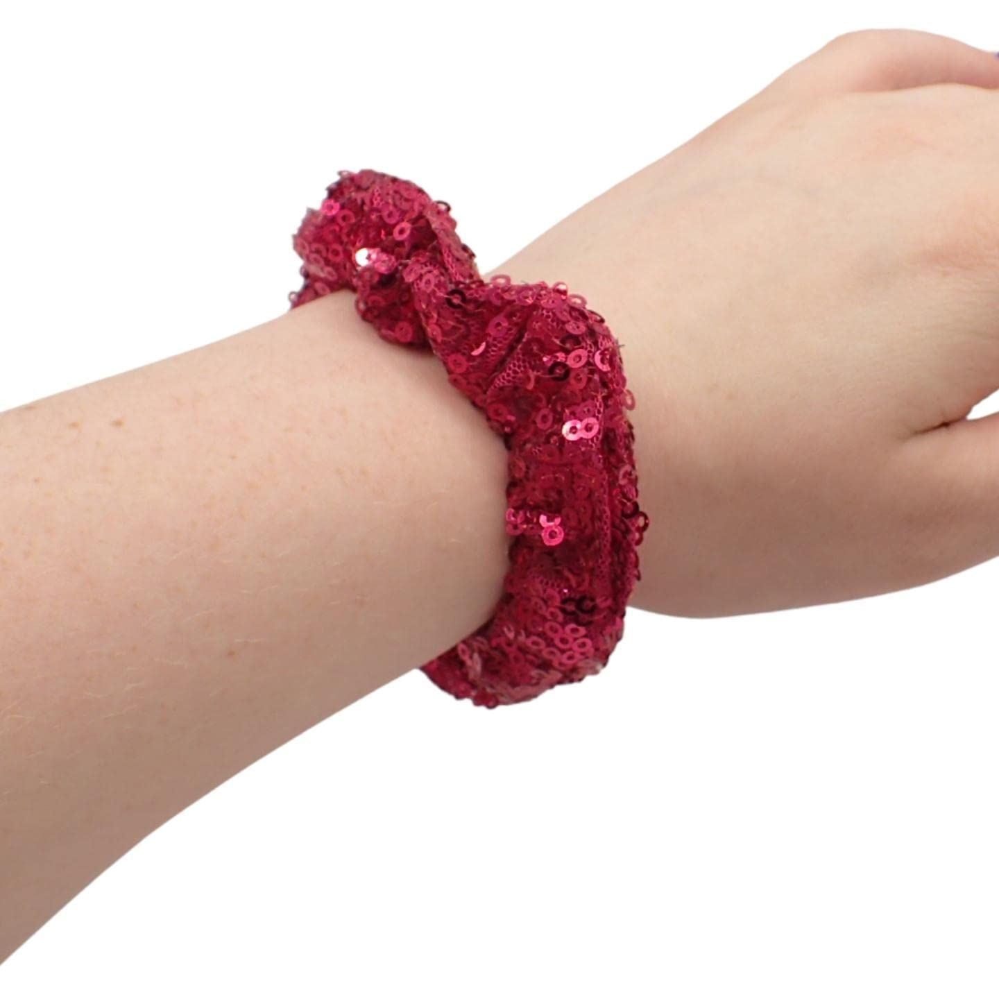 Sparkly Sequin Scrunchies Set of 2, Scrunchie for Girls Hair, Hair Tinsel Alternative, Sequins Bobble for Christmas, Hair Sequins for Girls & Women Bobbles, Xmas Hairstyle